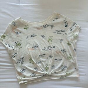 Anthropology Celandine White Graphic T-Shirt